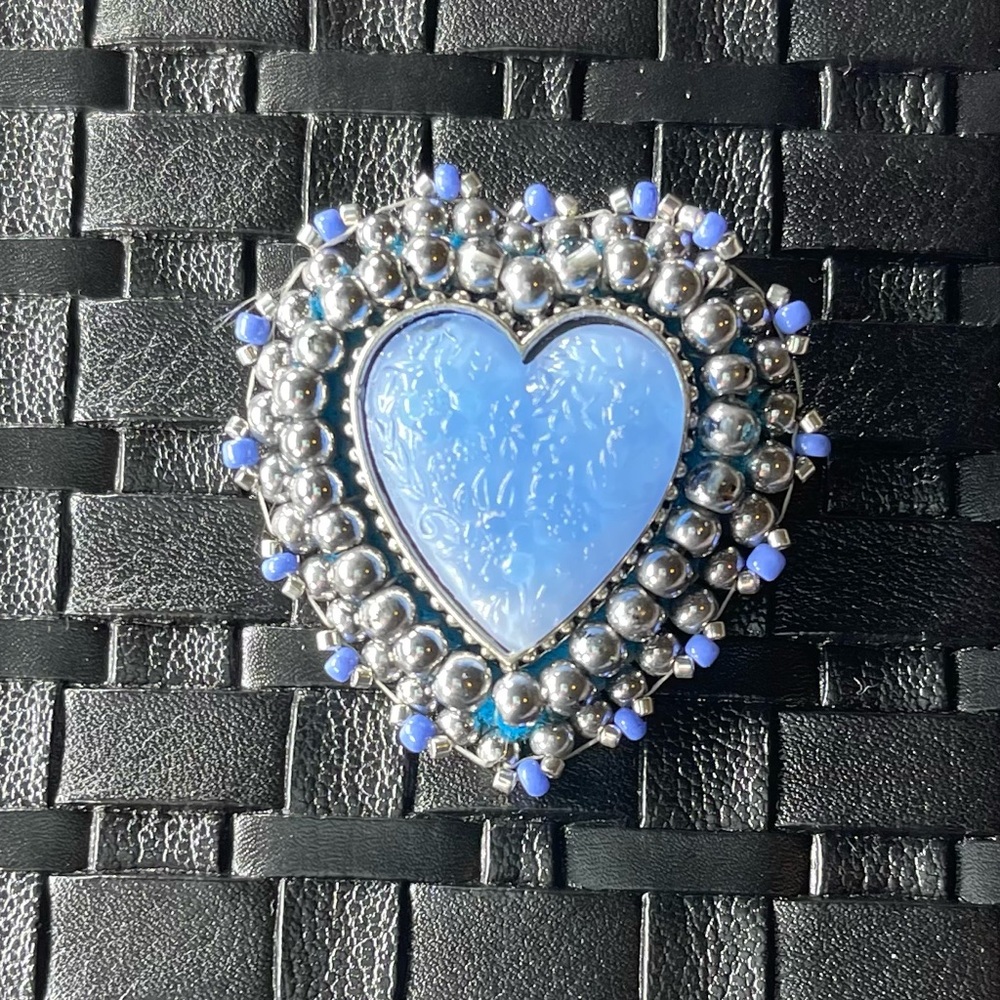 Blue brooch women handmade